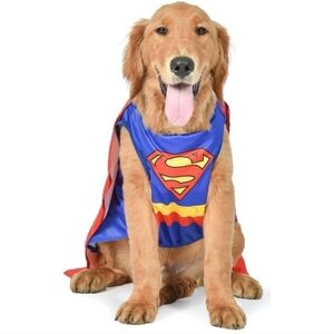 NWT DC Comics Superman Halloween Costume Cosplay Pet Dog Size Medium M Hero New